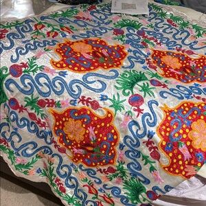 Turkish silk Floral Embroidered Wall Tapestry Suzanne kashta wall panel 57x82